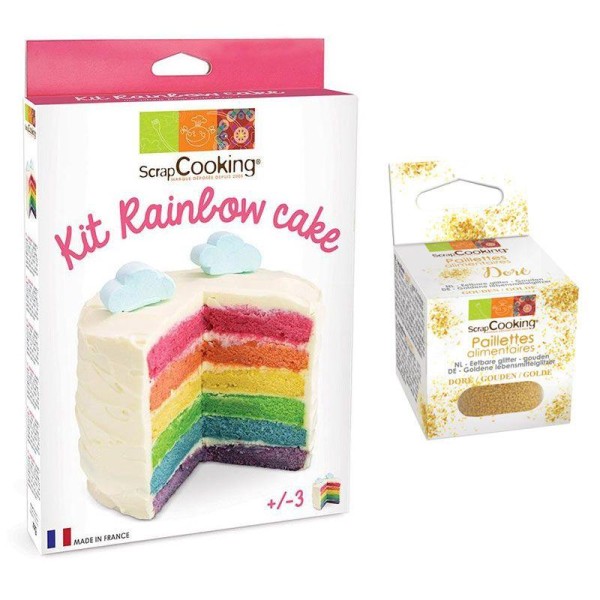 Kit Rainbow Cake + paillettes dorées - Photo n°2