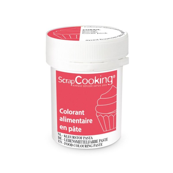 Colorant alimentaire en pâte 20 g - Corail - Photo n°1