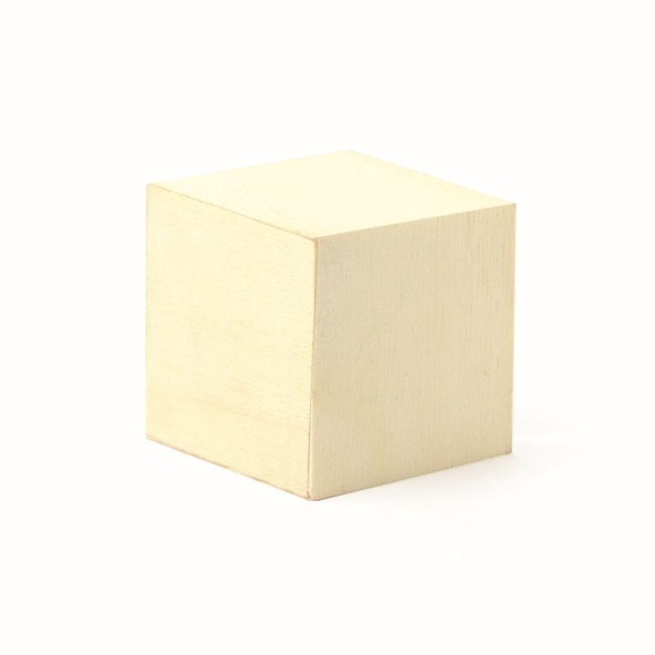 Cube à décorer en bois - 5 x 5 x 5 cm - Photo n°1