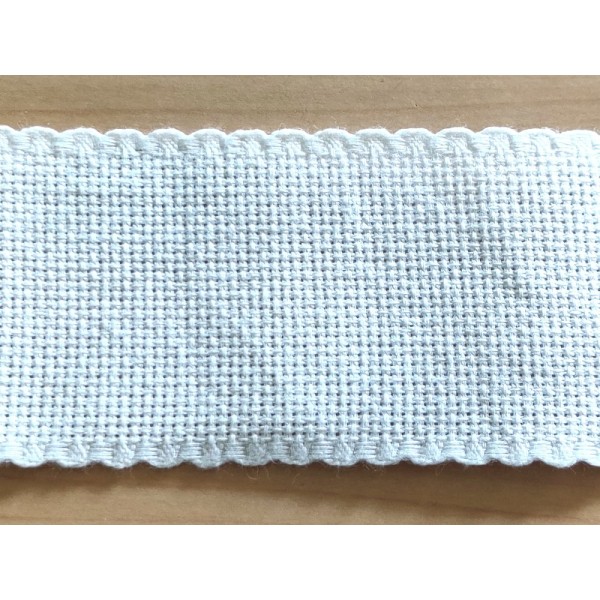 0.98M bande aida en coton et polyester - blanc - 5.5cm - Photo n°1