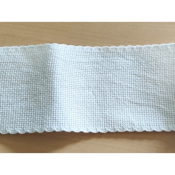1.03M bande aida en coton et polyester - blanc - 7.5cm - Photo n°1