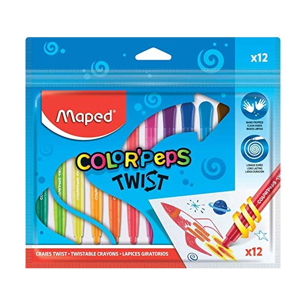 Crayon de cire Color'Peps Twist, sachet de 12 - Photo n°1