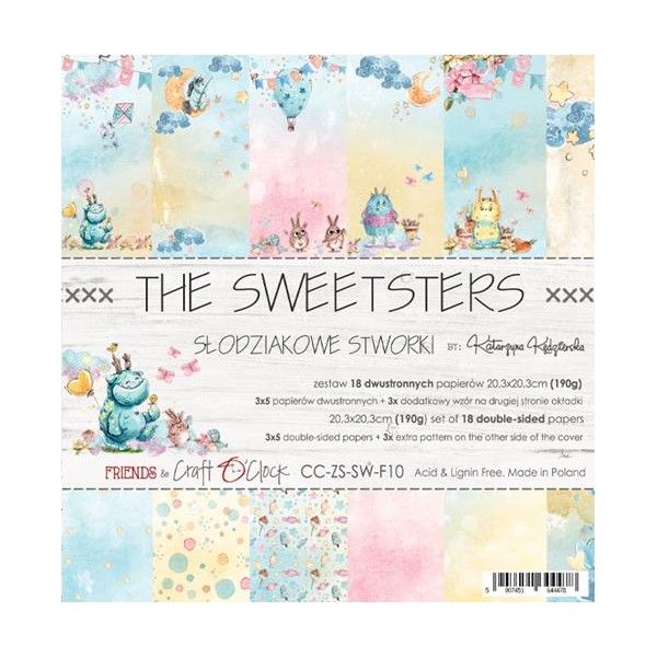 18 papiers scrapbooking 20 x 20 cm Craft O Clock THE SWEETSTERS - Photo n°1