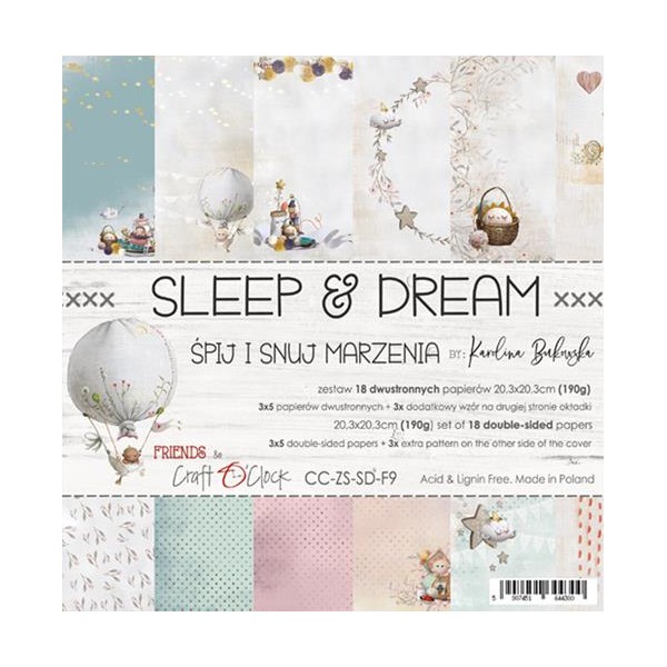 18 papiers scrapbooking 20 x 20 cm Craft O Clock SLEEP & DREAM - Photo n°1