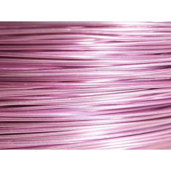 370 Mètres fil aluminium rose 0.8 mm - Photo n°1