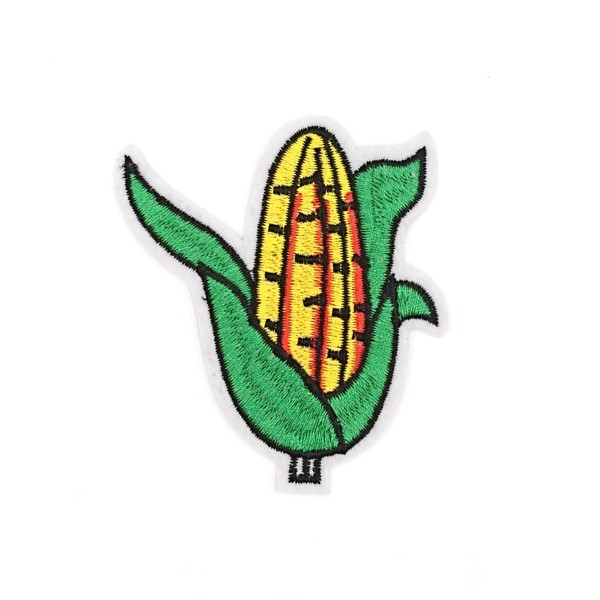 Ecusson brodé épi de maïs, patch thermocollant légume, 7,5 cm - Photo n°1