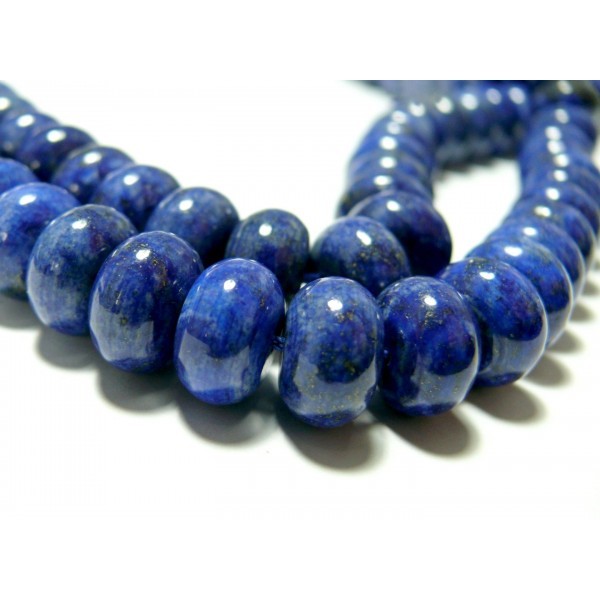 Lot de 20 perles de lapis lazuli grade A rondelle 6 par 4mm - Photo n°1