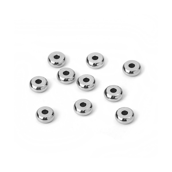 PS110112225 Lot de 15 perles intercalaires Rondelles 5 par 2mm Acier Inoxydable - Photo n°1