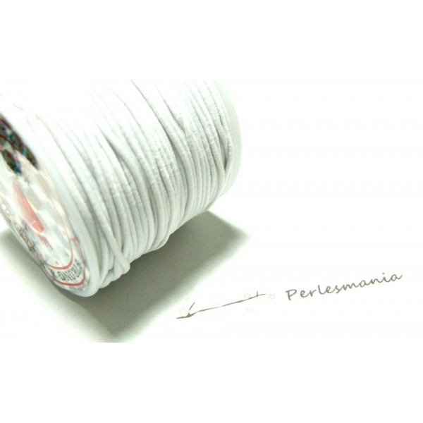 Rouleau de 18 mètres élastique fil tressé 1mm coloris Blanc - Photo n°2