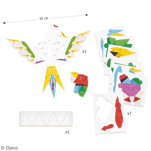 Djeco Petits Cadeaux - Poster 3D - Oiseau tropical - 55 x 53 cm - Photo n°3