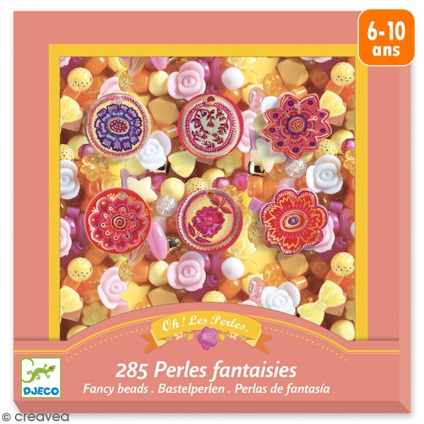 Kit bijoux Djeco - Perles fantaisies - Fleurs - 285 pcs - Photo n°1