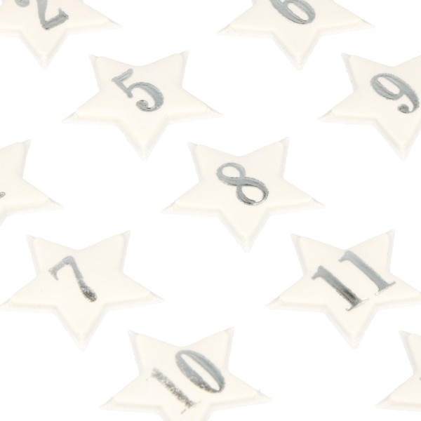 Stickers Puffies Calendrier de l'Avent - Étoiles argentées - 24 pcs environ - Photo n°2