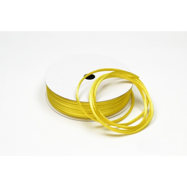 Cordon queue de rat 2 mm d'épaisseur bobine de 10 metres colori jaune - Photo n°1