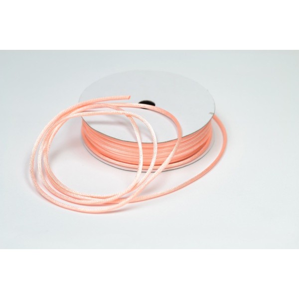 Cordon queue de rat 2 mm d'épaisseur bobine de 10 metres colori abricot - Photo n°1