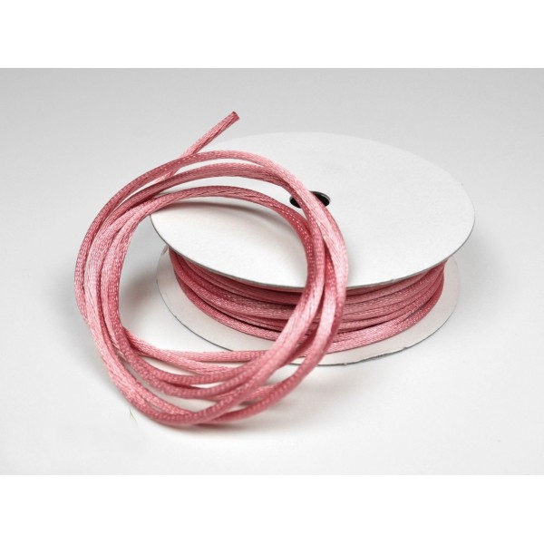 Cordon queue de rat 2 mm d'épaisseur bobine de 10 metres colori vieux rose - Photo n°1