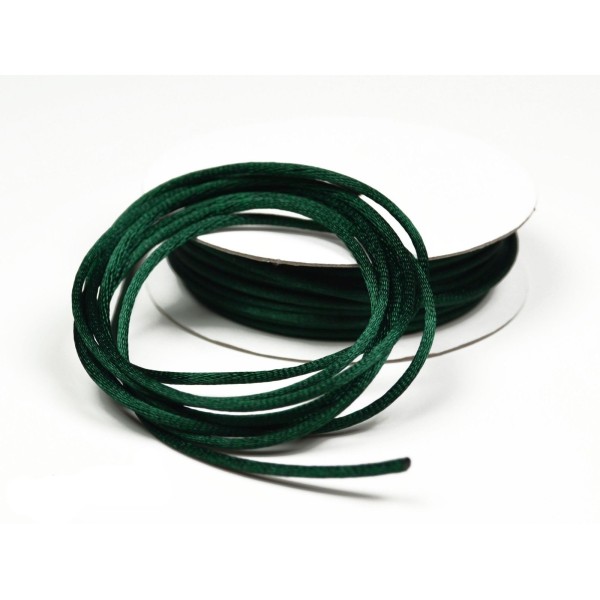 Cordon queue de rat 2 mm d'épaisseur bobine de 10 metres colori vert tres fonce - Photo n°1