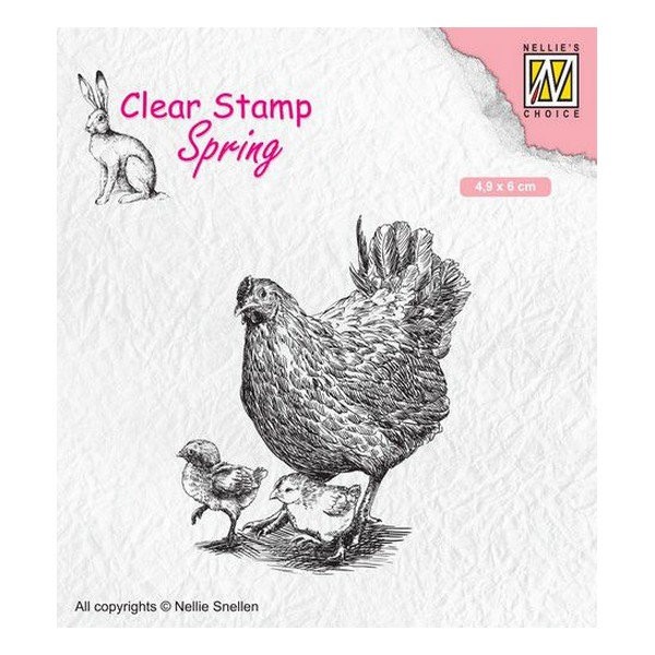Tampon transparent clear stamp scrapbooking Nellie's Choice POULE POUSSIN 015 - Photo n°1