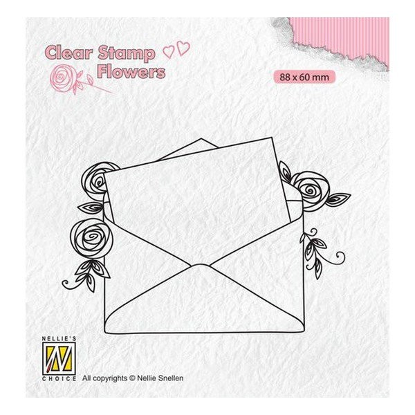 Tampon transparent clear stamp scrapbooking Nellie's Choice MESSAGE ROSE 023 - Photo n°1