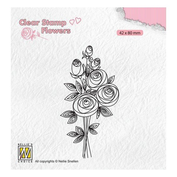 Tampon transparent clear stamp scrapbooking Nellie's Choice BOUQUET DE ROSES 021 - Photo n°1