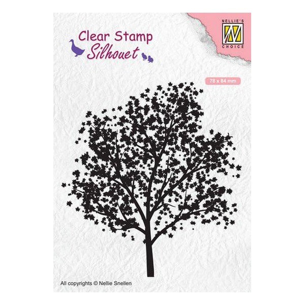 Tampon transparent clear stamp scrapbooking Nellie's Choice ARBRE FEUILLE 063 - Photo n°1
