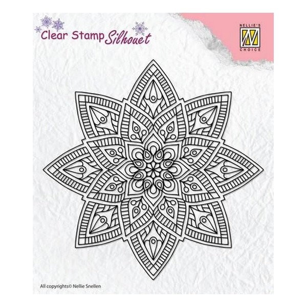 Tampon transparent clear stamp scrapbooking Nellie's Choice ROSACE 040 - Photo n°1