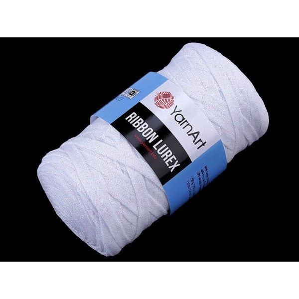 1pc (721) Blanc Plat de Spagetti Ruban Lurex 290g Yarnart, le Tricot & Crochet, de la Mercerie - Photo n°2
