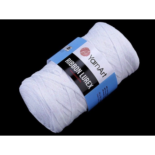 1pc (721) Blanc Plat de Spagetti Ruban Lurex 290g Yarnart, le Tricot & Crochet, de la Mercerie - Photo n°3