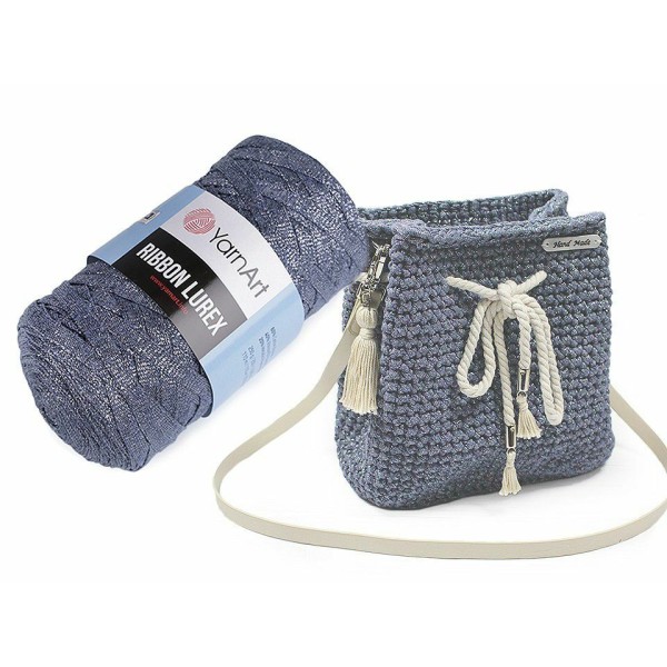 1pc (721) Blanc Plat de Spagetti Ruban Lurex 290g Yarnart, le Tricot & Crochet, de la Mercerie - Photo n°4