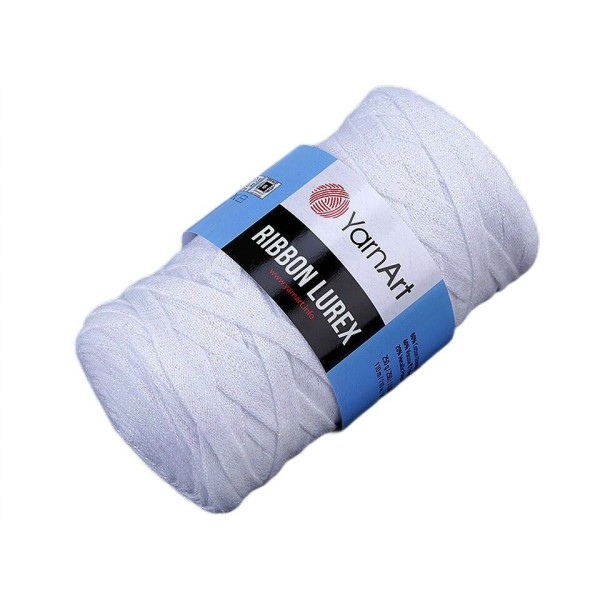1pc (721) Blanc Plat de Spagetti Ruban Lurex 290g Yarnart, le Tricot & Crochet, de la Mercerie - Photo n°1