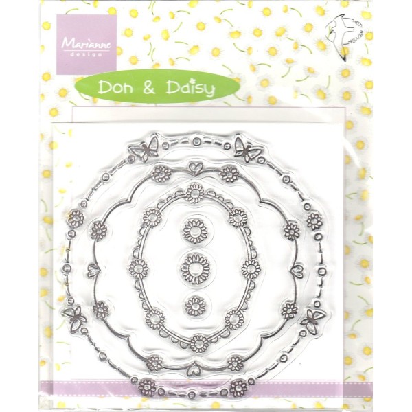 Tampons Clear Transparents Bordure Cercle Scrapbooking Carterie DDS3314 Marianne Design - Photo n°1