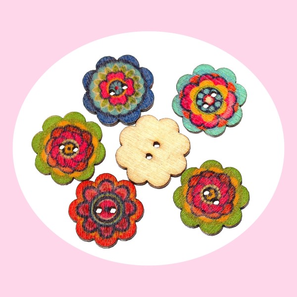 25 Boutons fleurs, projets couture scrapbooking - Photo n°1
