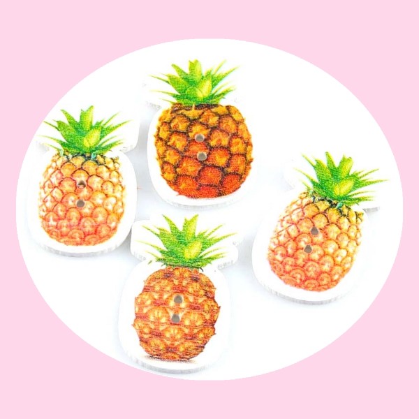 15 Boutons ananas, projets couture scrapbooking - Photo n°1