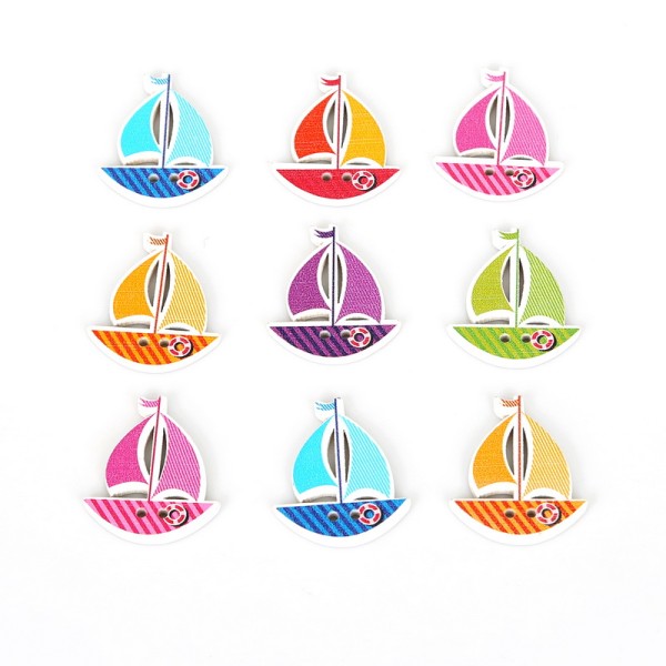 15 Boutons voiliers, bateaux, projets couture scrapbooking - Photo n°2