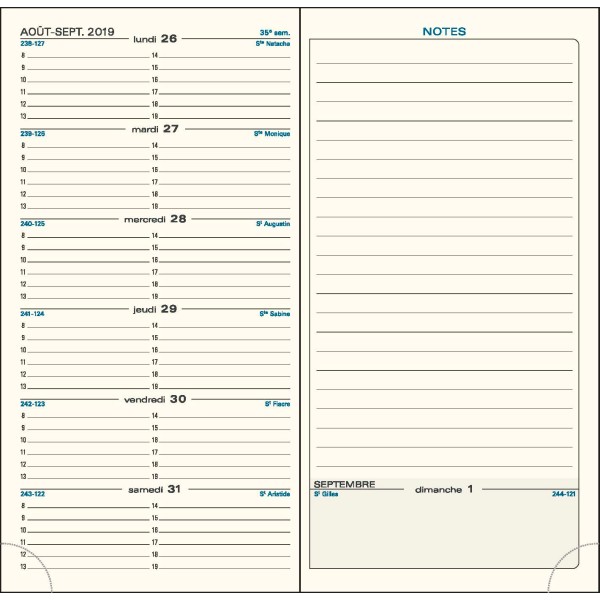 Oberthur - Mini calendrier 6 mois par face - 13,5 x 17 cm