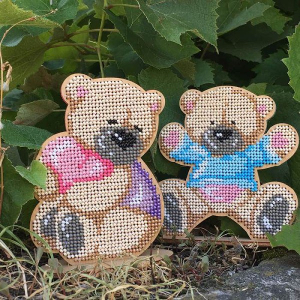 Teddy Bear Hug Perles Kit de BRICOLAGE en Bois, Toile, Décor à la Maison de l'Ornement, de la Broder - Photo n°4