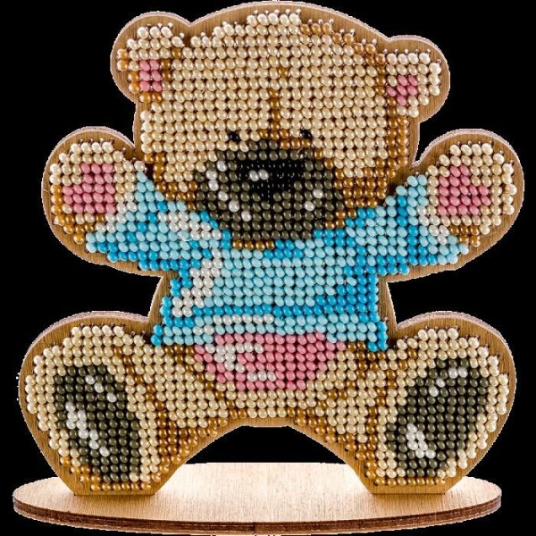 Teddy Bear Hug Perles Kit de BRICOLAGE en Bois, Toile, Décor à la Maison de l'Ornement, de la Broder - Photo n°5