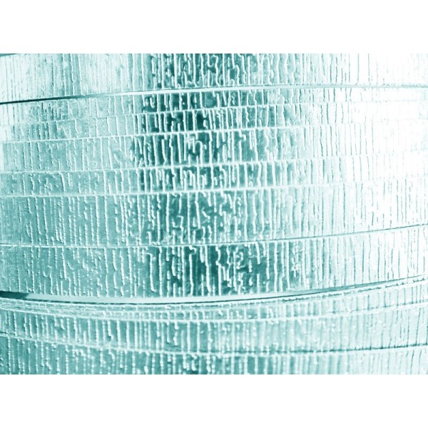 1 Mètre fil aluminium plat strié bleu glacé 15mm - Photo n°1