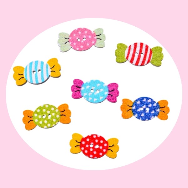 25 Boutons bonbons, projets couture scrapbooking - Photo n°1