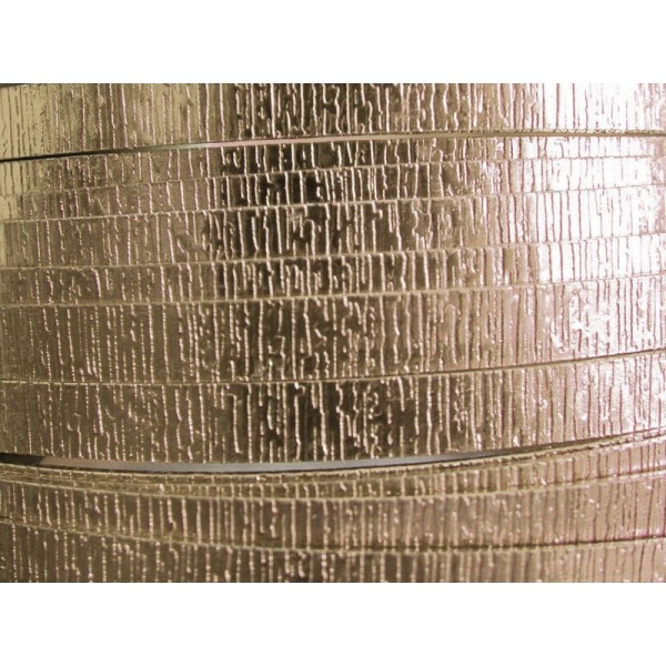 1 Mètre fil aluminium plat strié perle 15mm - Photo n°1