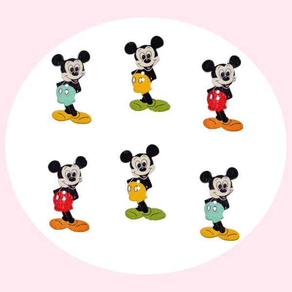 14 Boutons Mickey Mouse, couture scrapbooking, 3,5 cm - Photo n°1