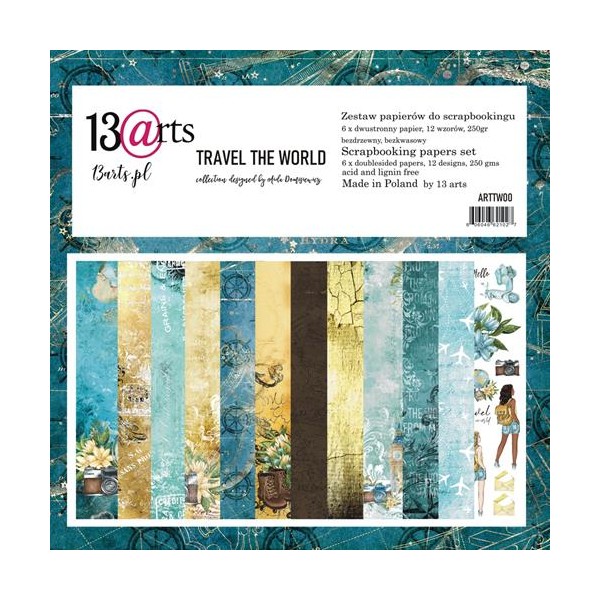 6 papiers scrapbooking 30 x30 cm 13@rts TRAVEL THE WORLD - Photo n°1