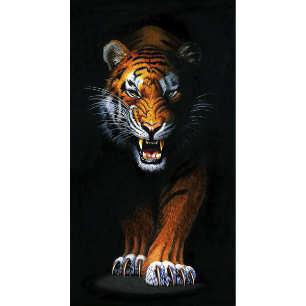 Broderie Diamond Painting Tigre traque 38*70 cm WD2408 - Photo n°1