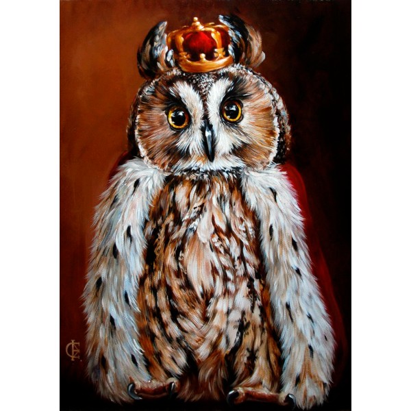 Broderie Diamant Kit Wizardi-Owl King WD2468 27*38cm - Photo n°1