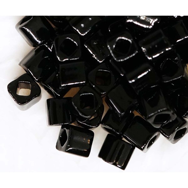 10g Opaque Noir de jais Cube de Verre Japonais TOHO Perles de rocaille 4mm Tc-04-49 4mm - Photo n°2