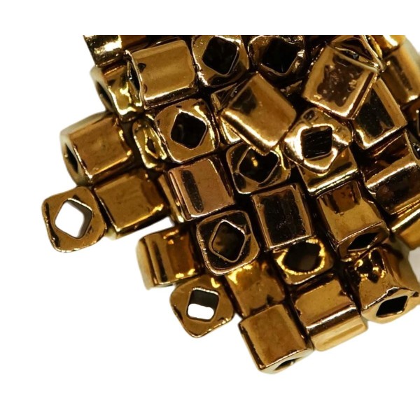 10g de Bronze Antique Metallic Cube de Verre Japonais TOHO Perles de rocaille 4mm Tc-04-223 4mm - Photo n°1