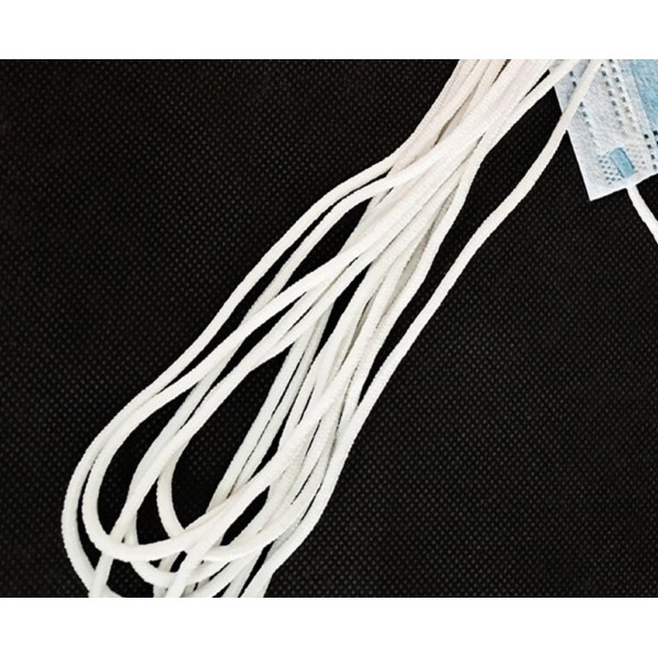 ELASTIQUE 5 METRES : polyester blanc rond 3mm - Photo n°1