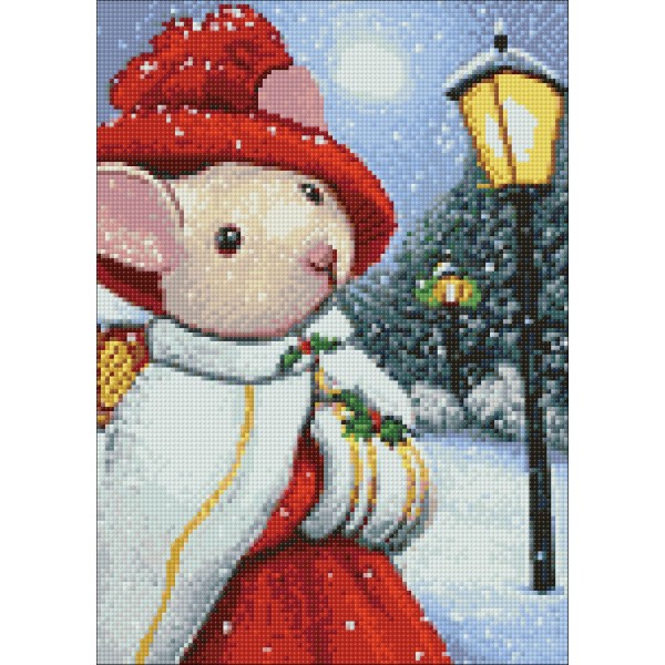 Broderie Diamant Kit Wizardi-Lady Mouse WD2438 27*38cm - Photo n°2