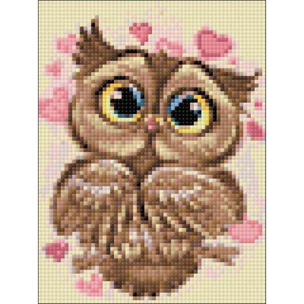 Broderie Diamant Kit Wizardi-Chouette amoureux WD296 15*20cm - Photo n°2