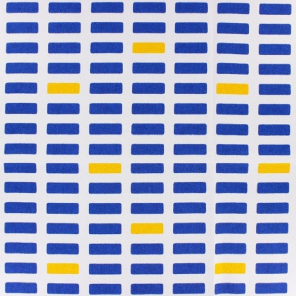 Coupon tissu japonais - Toile Kiyohara bloc bleu / jaune - coton - 50x55cm - Photo n°1