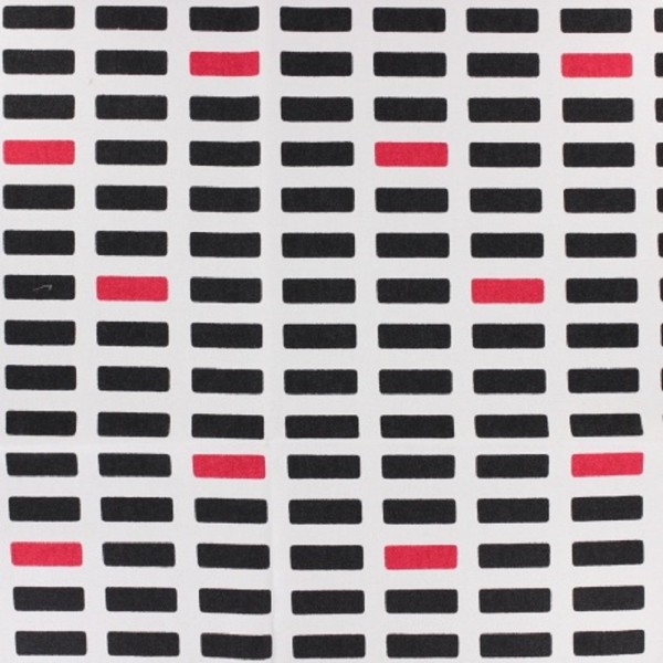 Tissu japonais - Toile Kiyohara bloc noir / rouge - coton - 50cm - Photo n°1
